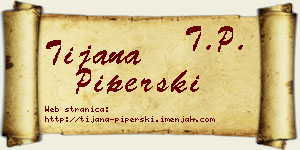 Tijana Piperski vizit kartica